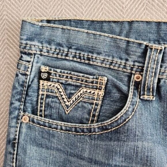 Rock & Roll Denim® Men's Raised Denim Stackable Dark Jeans BMTBD03103 Western - Picture 4 of 16